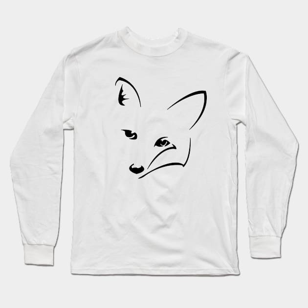 Friendly Fox Face Long Sleeve T-Shirt by Qwerdenker Music Merch